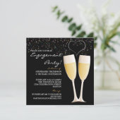 Uitnodiging Champagne & Bubbles Engagement Party (Staand voorkant)