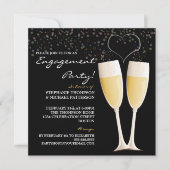 Uitnodiging Champagne & Bubbles Engagement Party (Voorkant)