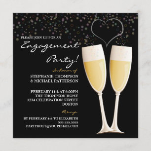Uitnodiging Champagne & Bubbles Engagement Party