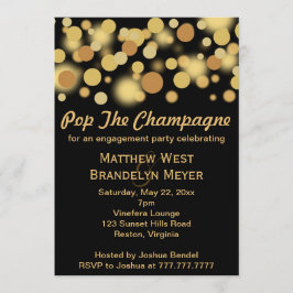 Uitnodiging Champagne Bubbles Engagement Party