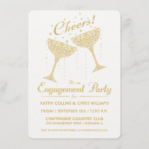 Uitnodiging Champagne Cheer Engagement Party