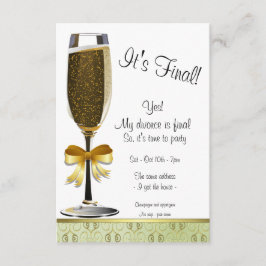 Uitnodiging Champagne Flute Divorce