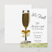 Uitnodiging Champagne Flute Divorce (Voorkant / Achterkant)