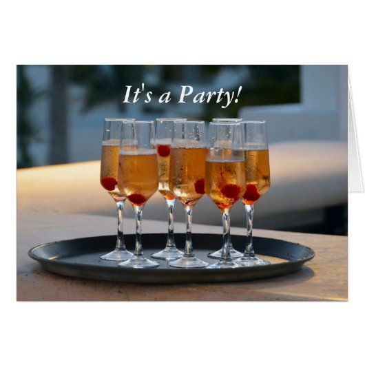 Uitnodiging Champagne Glasses (Voorkant Horizontaal)