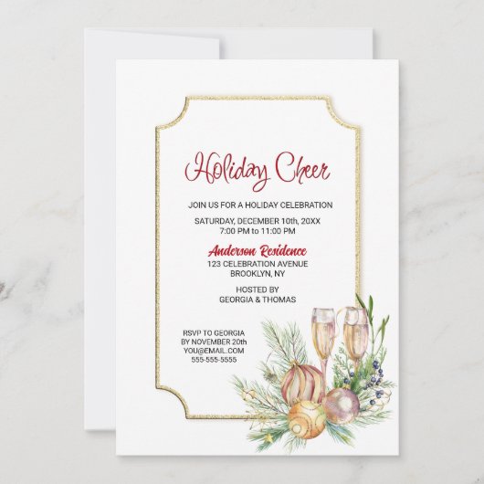 Uitnodiging Champagne Holiday (Voorkant)