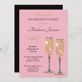 Uitnodiging Champagne Pink Bachelorette