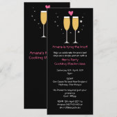 Uitnodiging Champagne Toast Bachelorette (Voorkant / Achterkant)