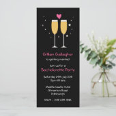 Uitnodiging Champagne Toast Bachelorette (Staand voorkant)