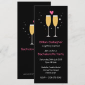 Uitnodiging Champagne Toast Bachelorette (Voorkant / Achterkant)