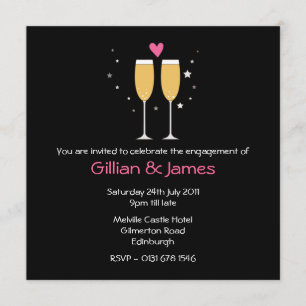 Uitnodiging Champagne Toast Engagement Party