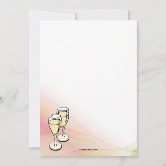 Uitnodiging Champagne Toast Engagement Party (Achterkant)