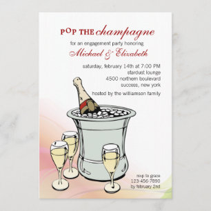 Uitnodiging Champagne Toast Engagement Party
