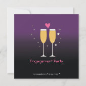 Uitnodiging Champagne Toast Engagement Party (Achterkant)