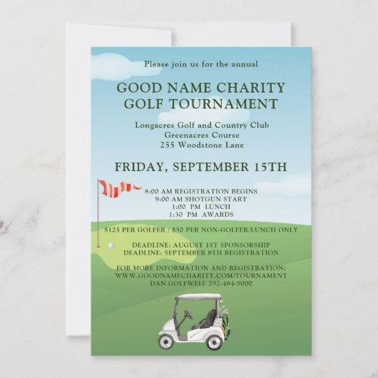 Uitnodiging Charity Golf Toernooi (Voorkant)