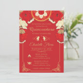 Uitnodiging Charro Uitnodiging, in het rood, en go (Staand voorkant)