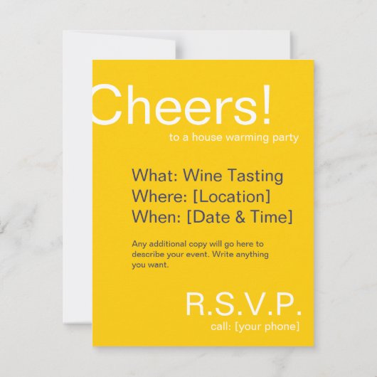 Uitnodiging Cheers Party (Achterkant)