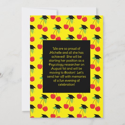 Uitnodiging Cherry Graduation Party (Achterkant)