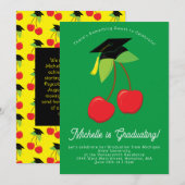 Uitnodiging Cherry Graduation Party (Voorkant / Achterkant)