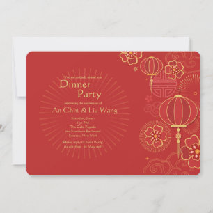 Uitnodiging China Background Jubileum Party