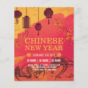 Uitnodiging Chinese nieuwjaarspartij Flyer