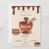Uitnodiging Chocolade Fondue Feest – Zoet & Cozy (Voorkant)