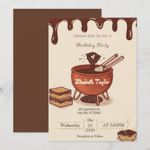 Uitnodiging Chocolade Fondue Feest – Zoet & Cozy 