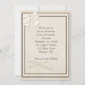 Uitnodiging Christening Cream Cross (Voorkant)