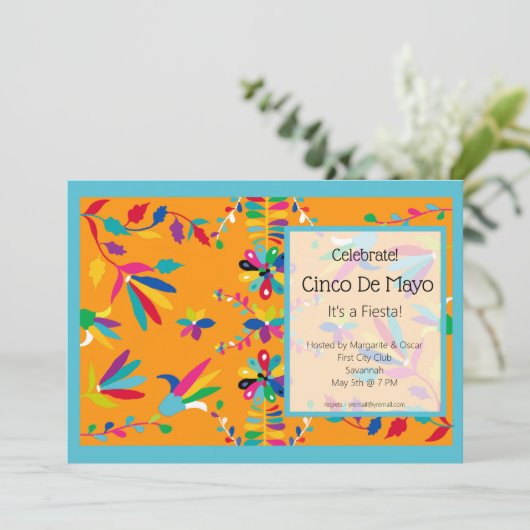Uitnodiging Cinco de Mayo (Staand voorkant)
