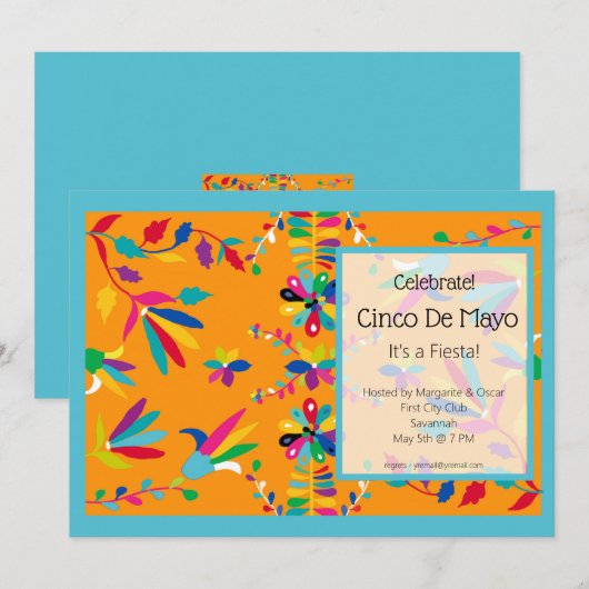 Uitnodiging Cinco de Mayo (Voorkant / Achterkant)