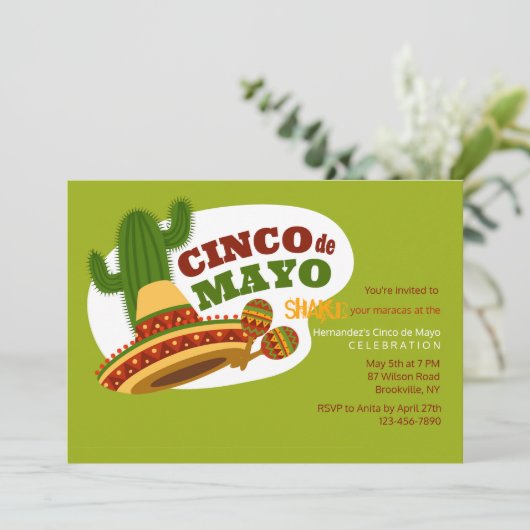 Uitnodiging Cinco de Mayo Day (Staand voorkant)