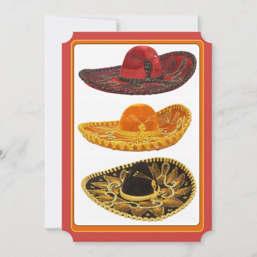Uitnodiging Cinco De Mayo Feest Sombrero's (Voorkant)