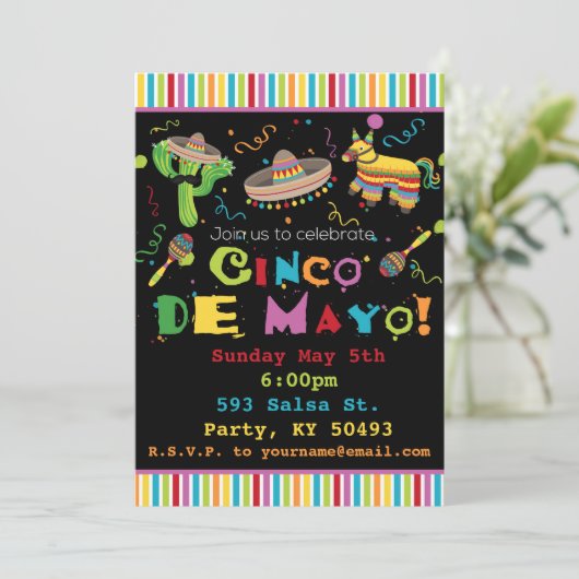 Uitnodiging Cinco De Mayo Fiesta (Staand voorkant)