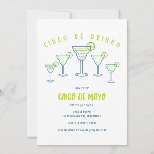 Uitnodiging Cinco de Mayo Party (Voorkant)