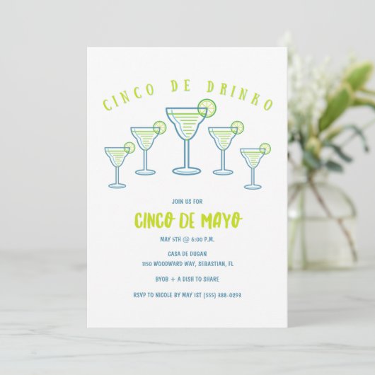 Uitnodiging Cinco de Mayo Party (Staand voorkant)