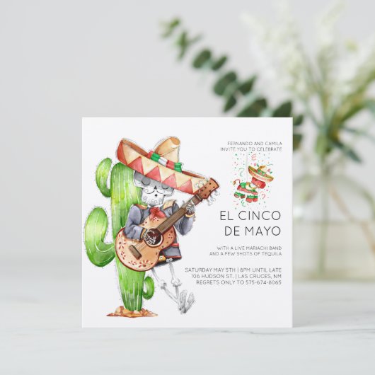 Uitnodiging Cinco de Mayo Party (Staand voorkant)