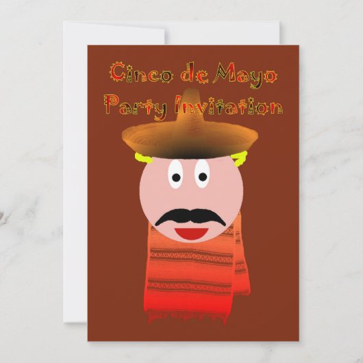 Uitnodiging Cinco de Mayo Party met sombrero (Voorkant)