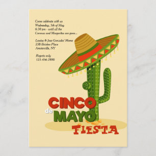 Uitnodiging Cinco de Mayo Sombrero