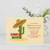 Uitnodiging Cinco de Mayo Sombrero (Staand voorkant)