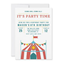 Uitnodiging Circus Birthday kind