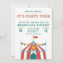 Uitnodiging Circus Birthday kind