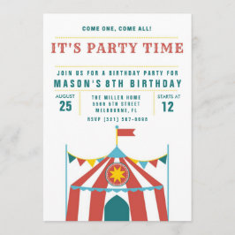 Uitnodiging Circus Birthday kind
