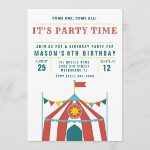 Uitnodiging Circus Birthday kind