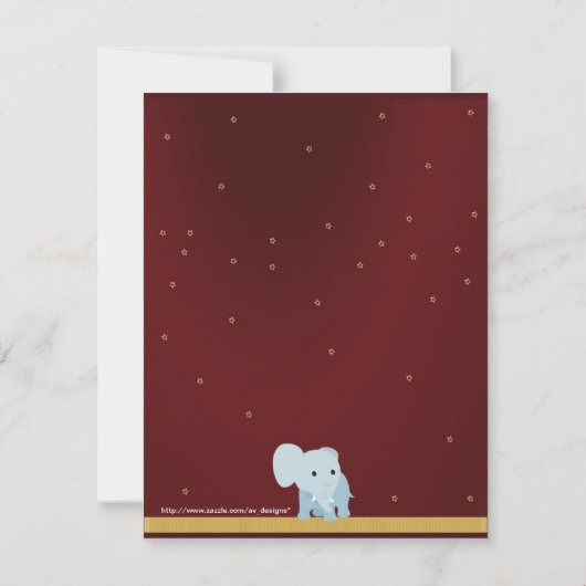 Uitnodiging Circus Birthday kind (Achterkant)