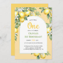 Uitnodiging Citroencitrus 1e verjaardag.