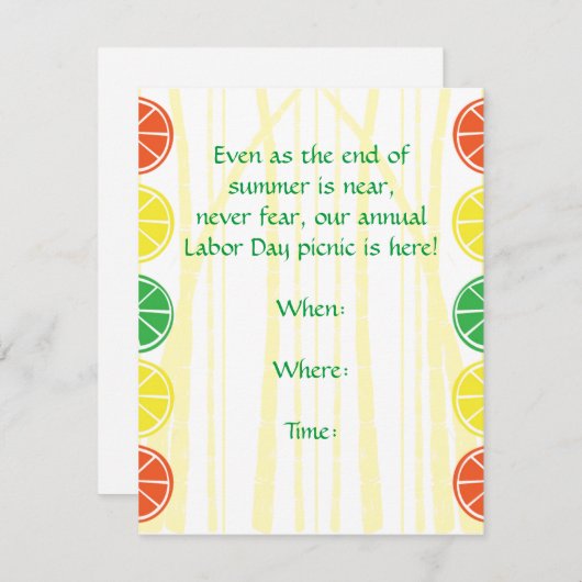 Uitnodiging Citrus Bamboo (Voorkant / Achterkant)