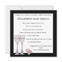 Uitnodiging Cocktailbuffet in Zwart en Wit