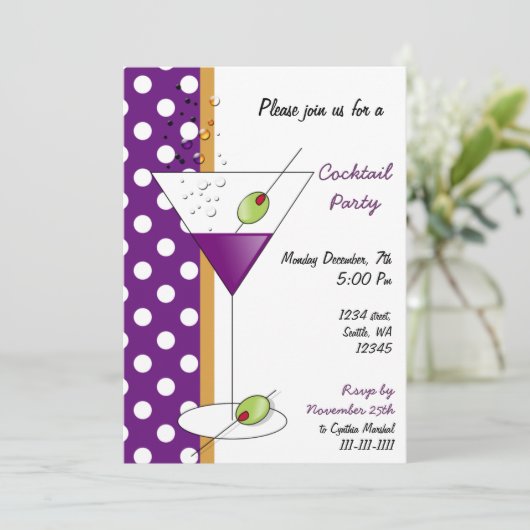 Uitnodiging cocktailparty (Staand voorkant)