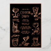 Uitnodiging Cocktailparty Zwart Elegant (Voorkant)