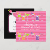 Uitnodiging cocktails jubileumfeest (Voorkant / Achterkant)