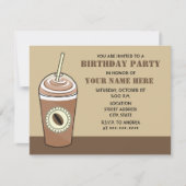 Uitnodiging Coffee Birthday Party (Voorkant)